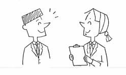 相談しながら導入内容を整理するイラスト