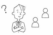 課題に悩む薬局経営者のイラスト