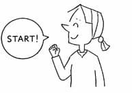 在宅対応を前向きに始めるスタッフのイラスト